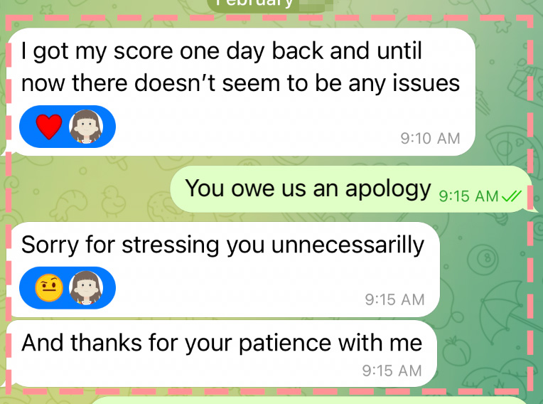 GRE Score Cancelled? High-Agency Customer's Panic Was a False Alarm