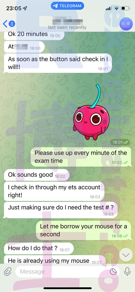 GRE代考保分成功案例#455的与客户对话截图