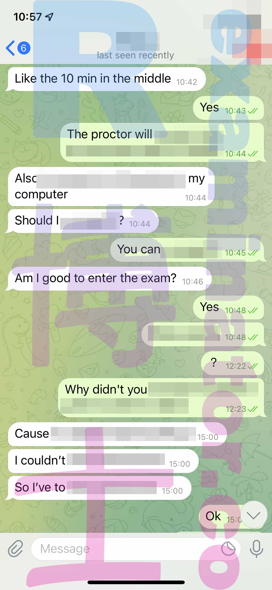 GRE代考保分成功案例#312的与客户对话截图