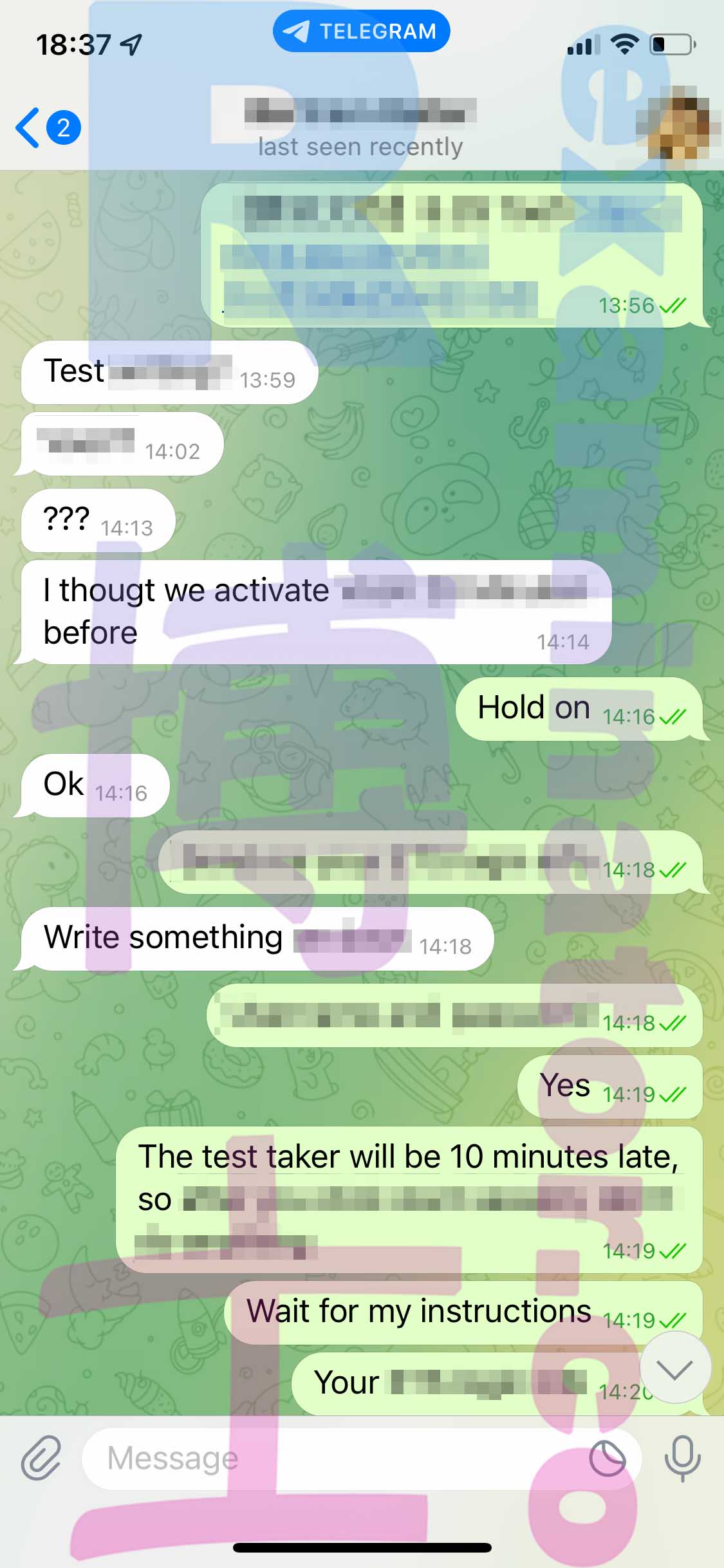 托福代考保分成功案例#381的与客户对话截图