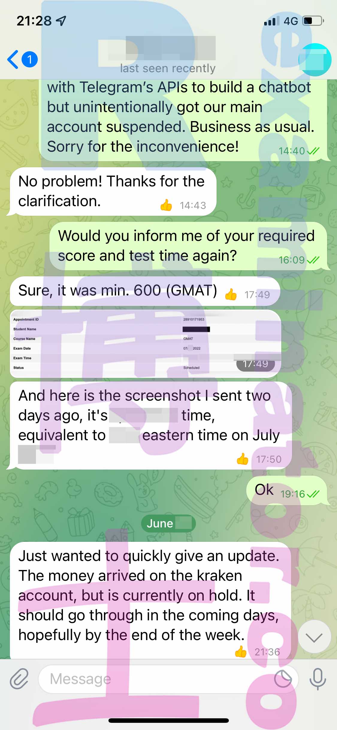 [GMAT代考保分]成功案例#206的对话截图