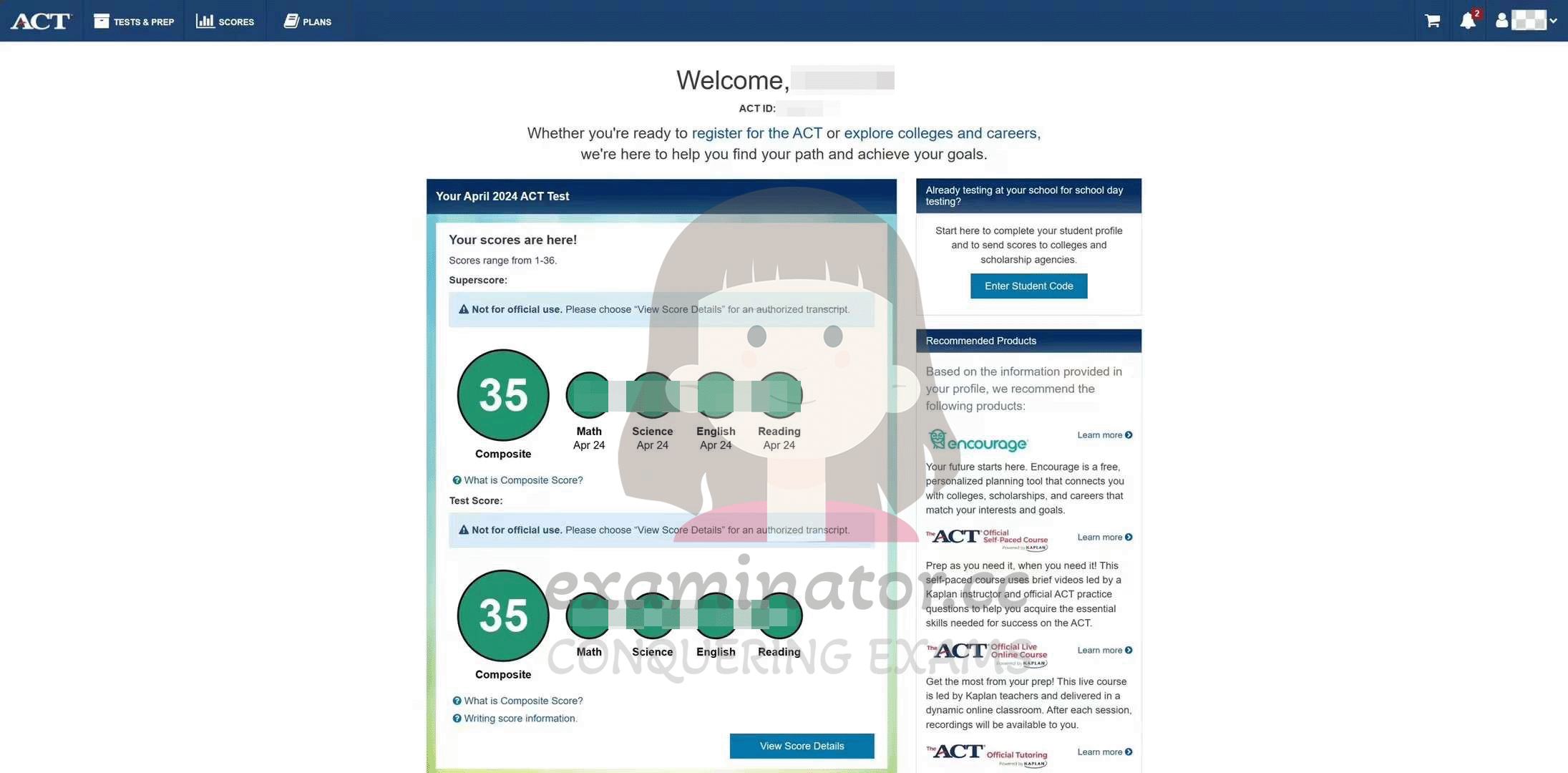 ACT考前面授正式出分