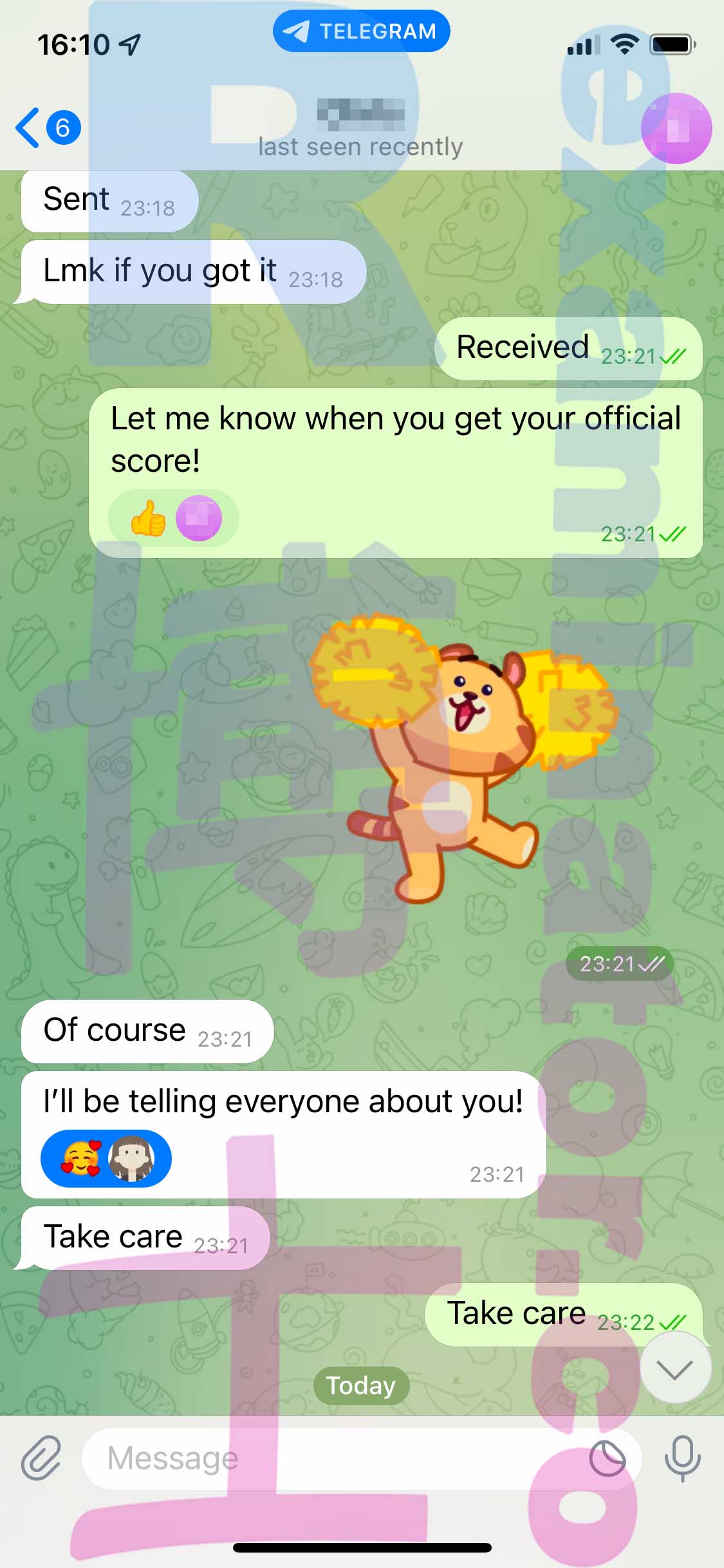GRE代考保分成功案例#390的与客户对话截图