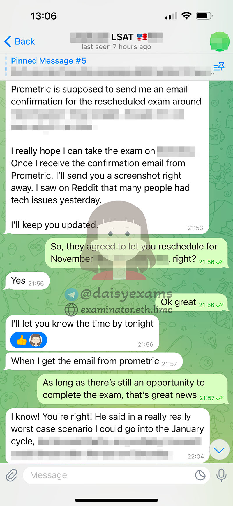客户LSAT考试当天计算机遇到技术障碍，被迫改时间