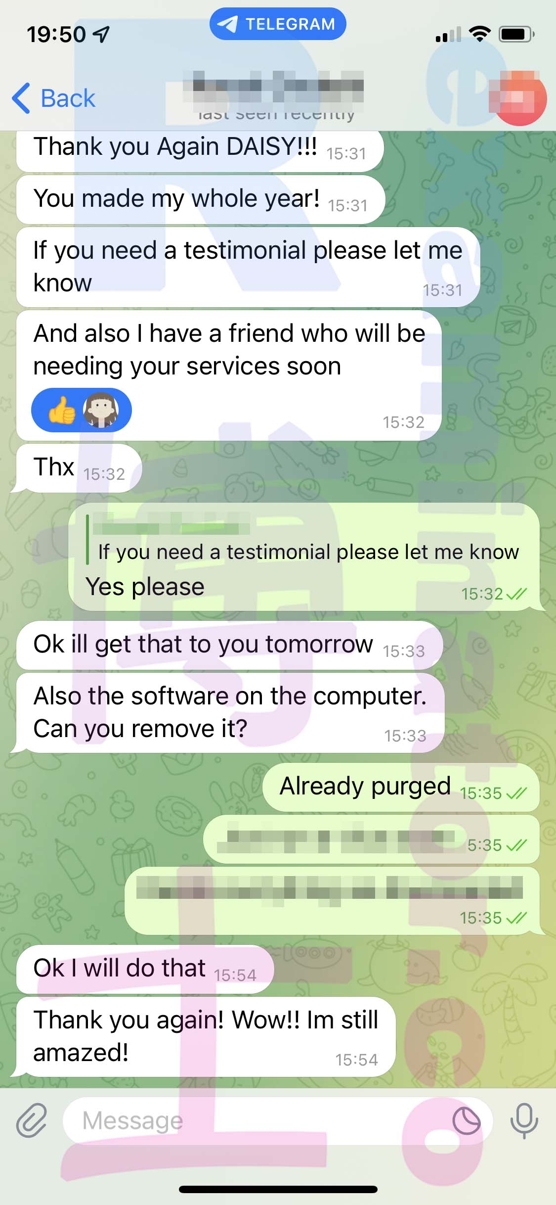 GRE代考保分成功案例#472的与客户对话截图