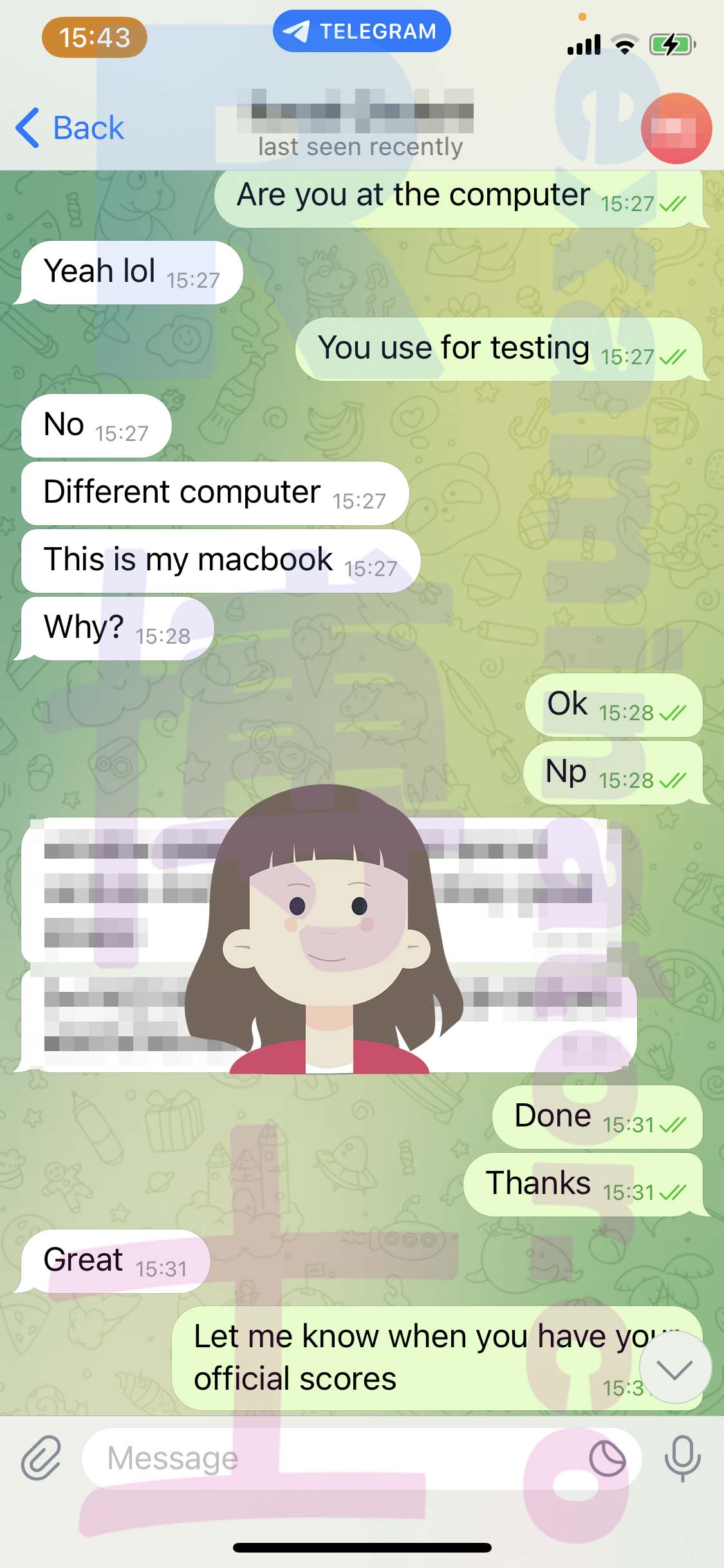GRE代考保分成功案例#472的与客户对话截图