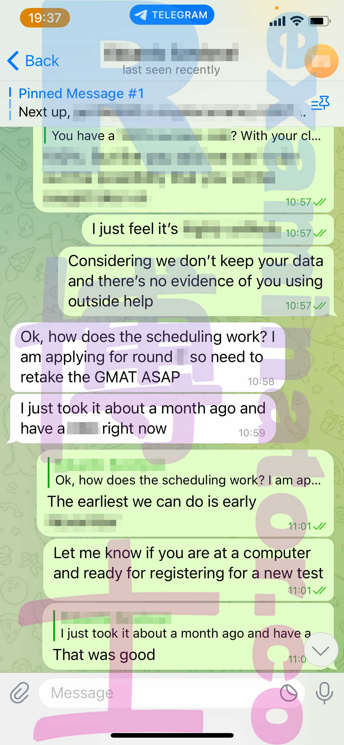 [GMAT代考保分]成功案例#281的对话截图