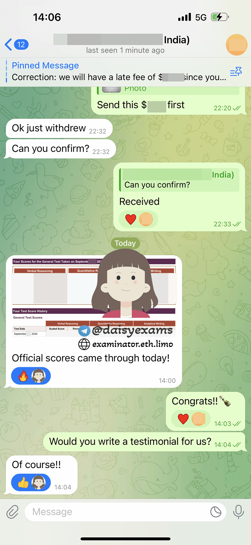 印度客户GRE代考收到官方成绩