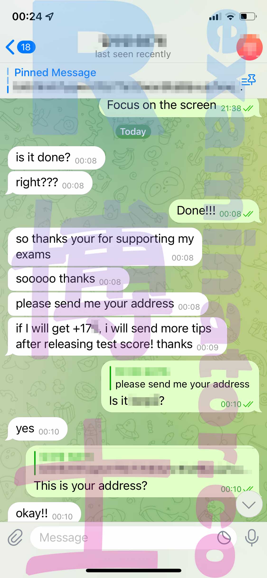 LSAT代考保分成功案例#424的与客户对话截图