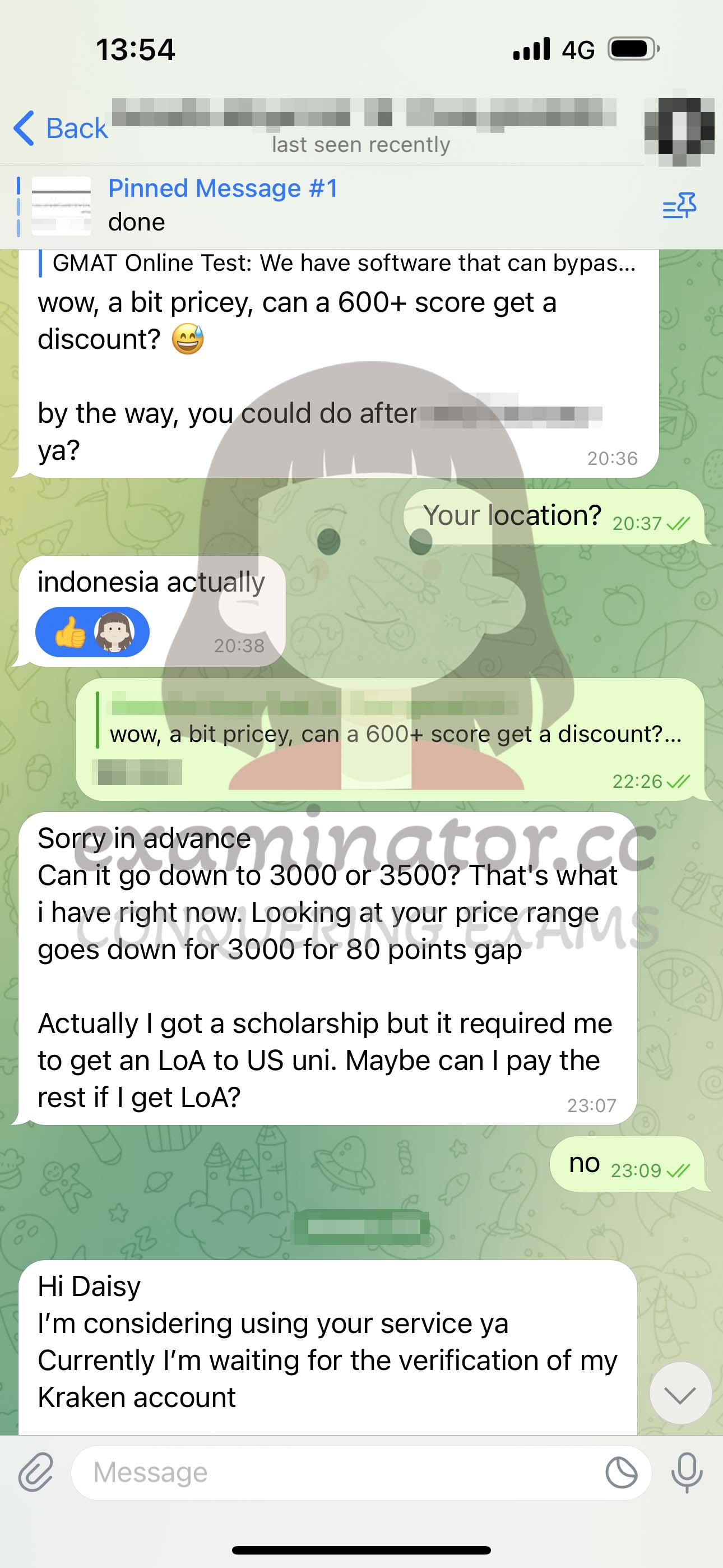 [GMAT代考保分]成功案例#346的对话截图