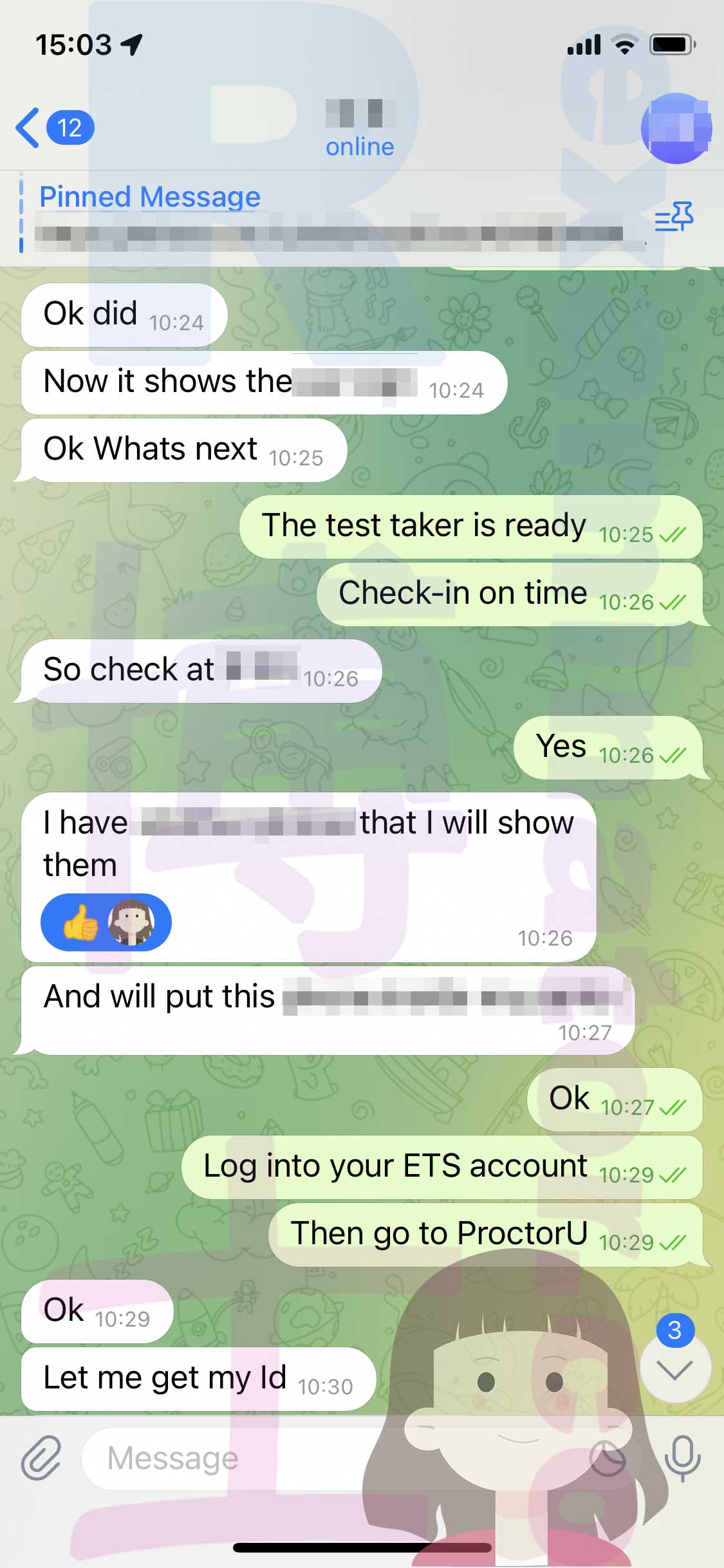 GRE代考保分成功案例#488的与客户对话截图