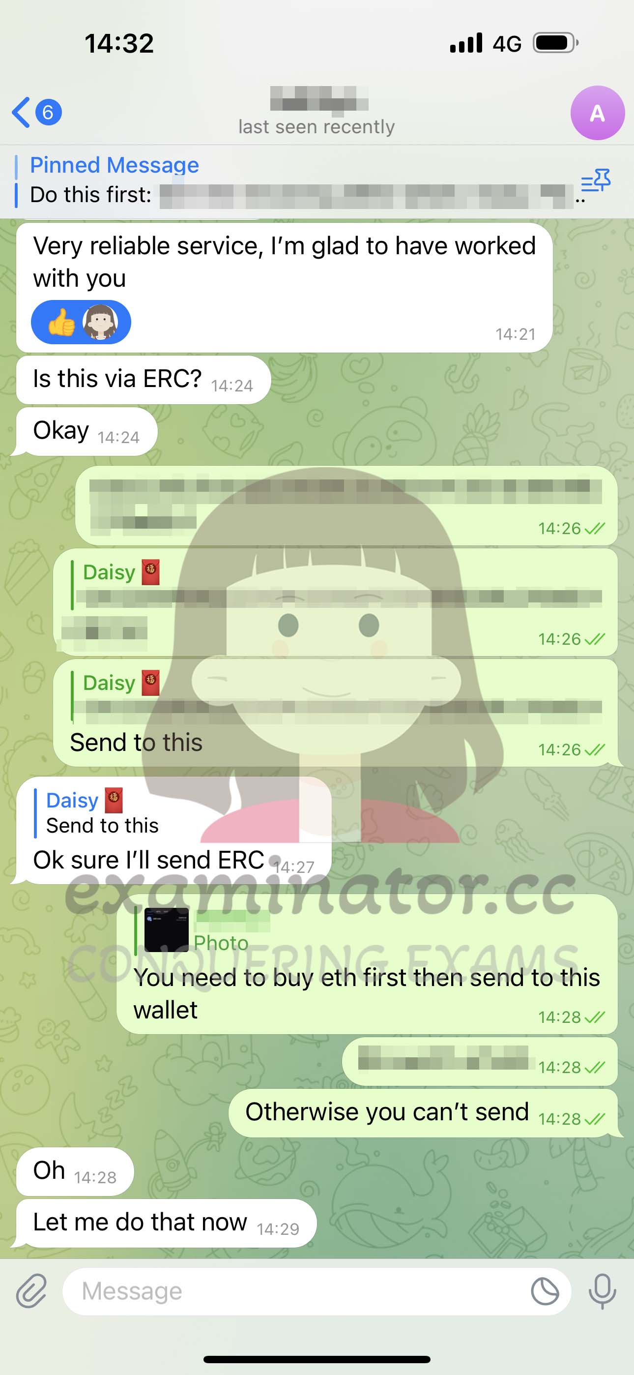 GRE代考保分成功案例#583的与客户对话截图