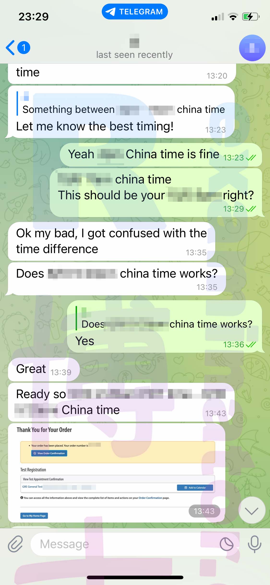 [GRE代考保分]成功案例#285的对话截图