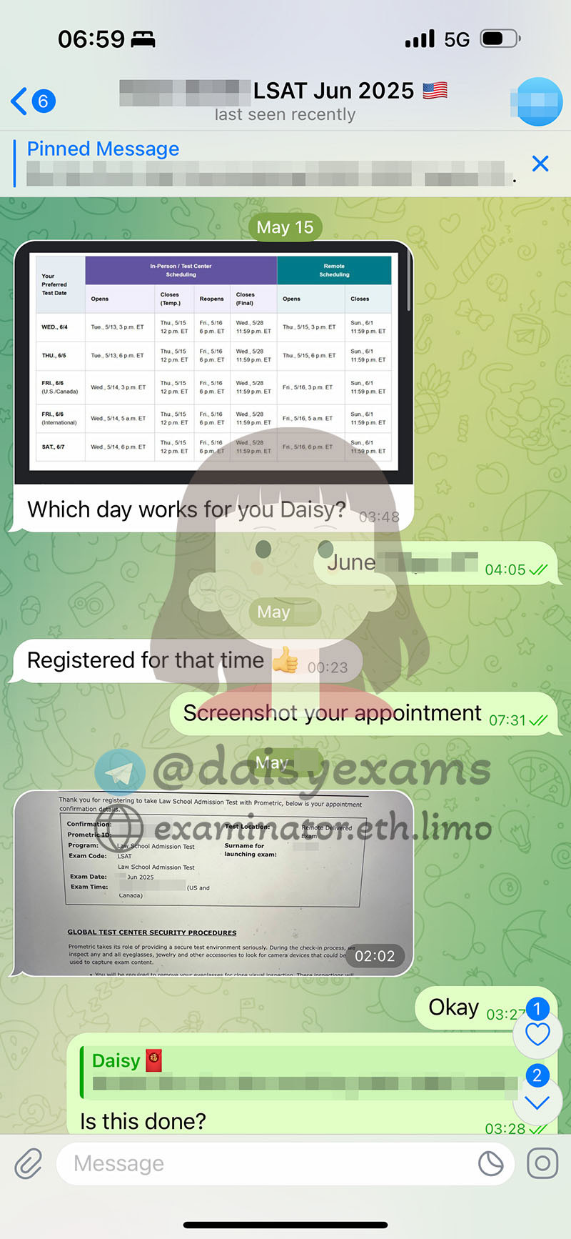 2025年6月 LSAT 代考：排程