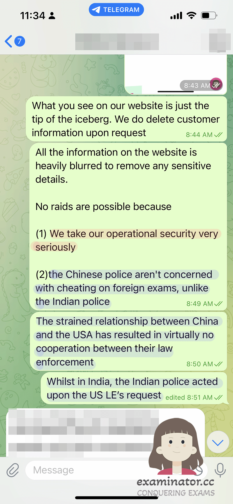 中国警方不会理外国考试