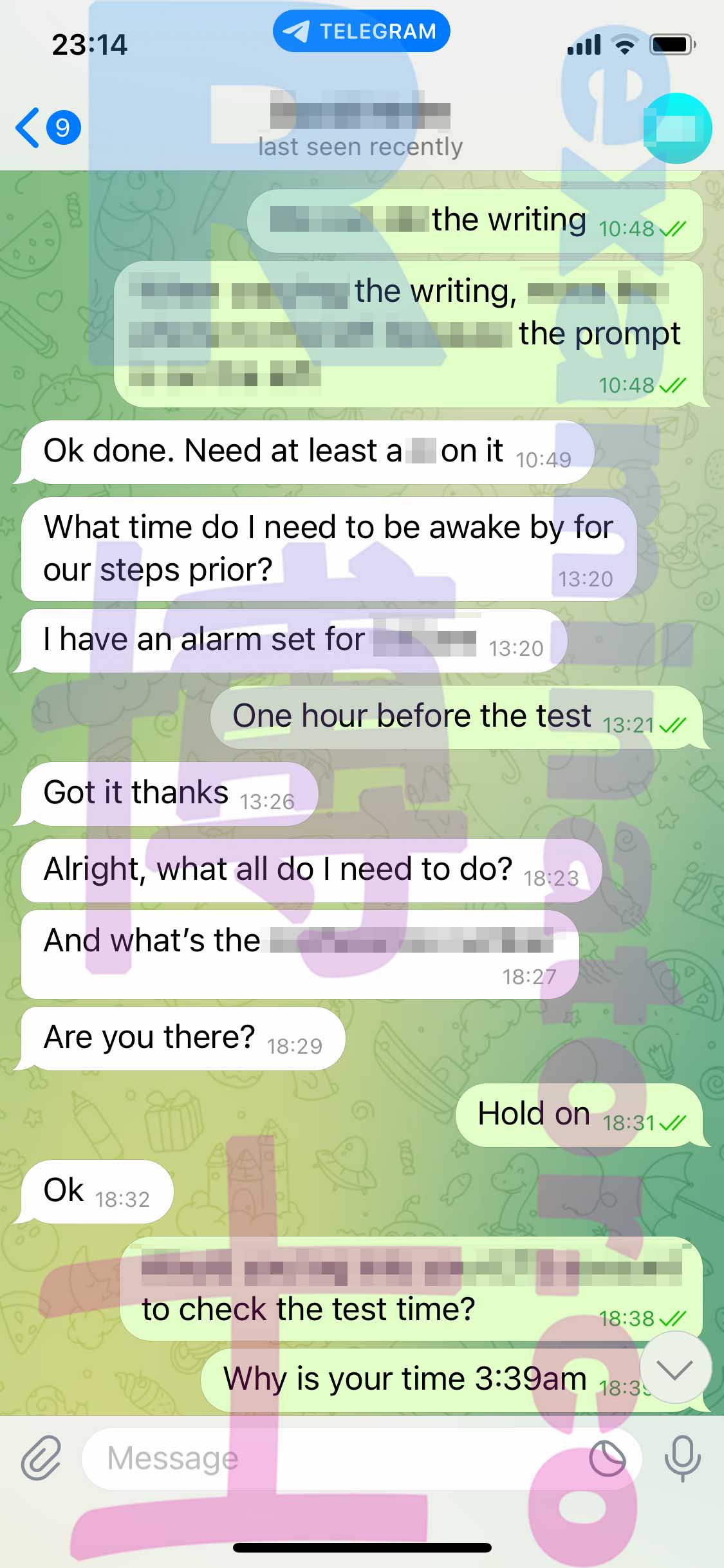GRE代考保分成功案例#433的与客户对话截图