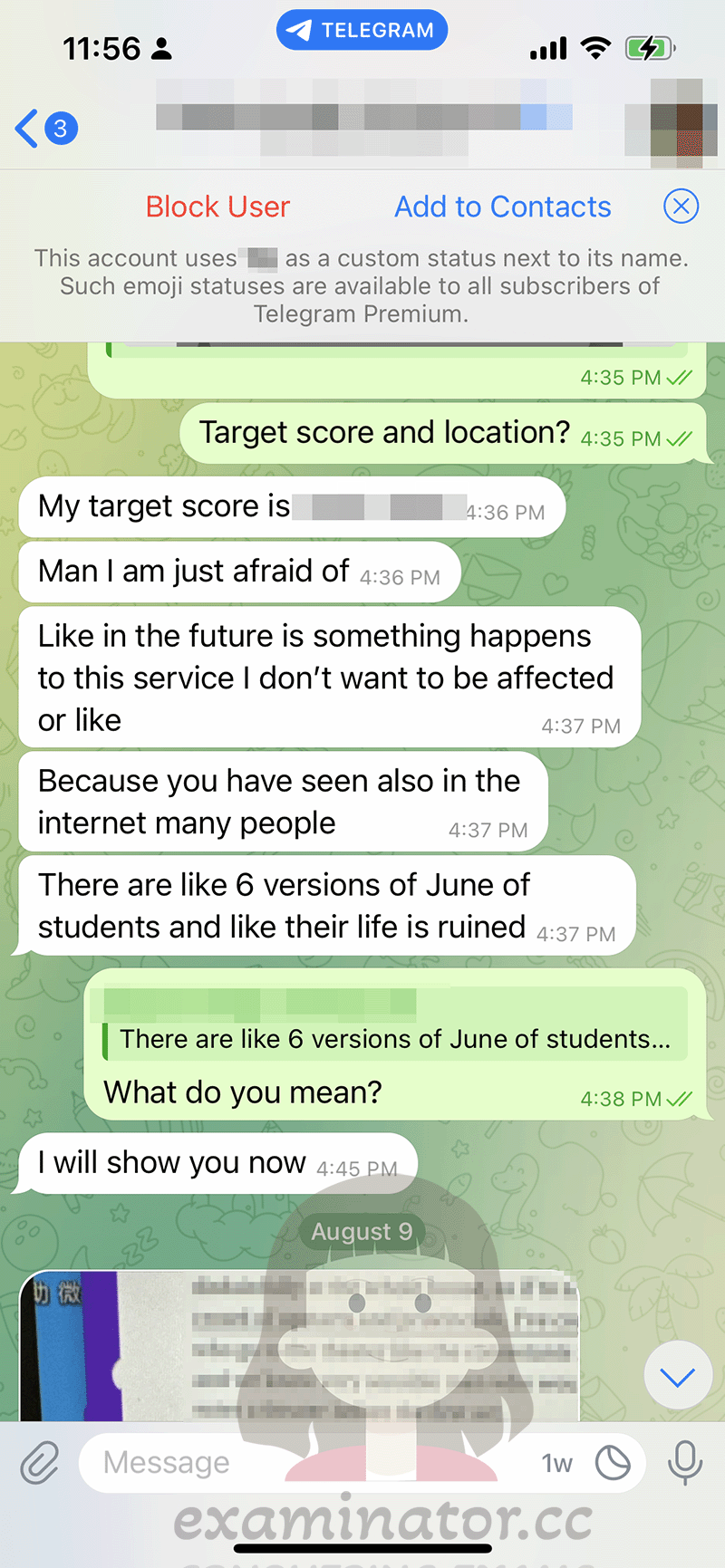 网上流传的SAT题目图像中就泄露了客户的姓名