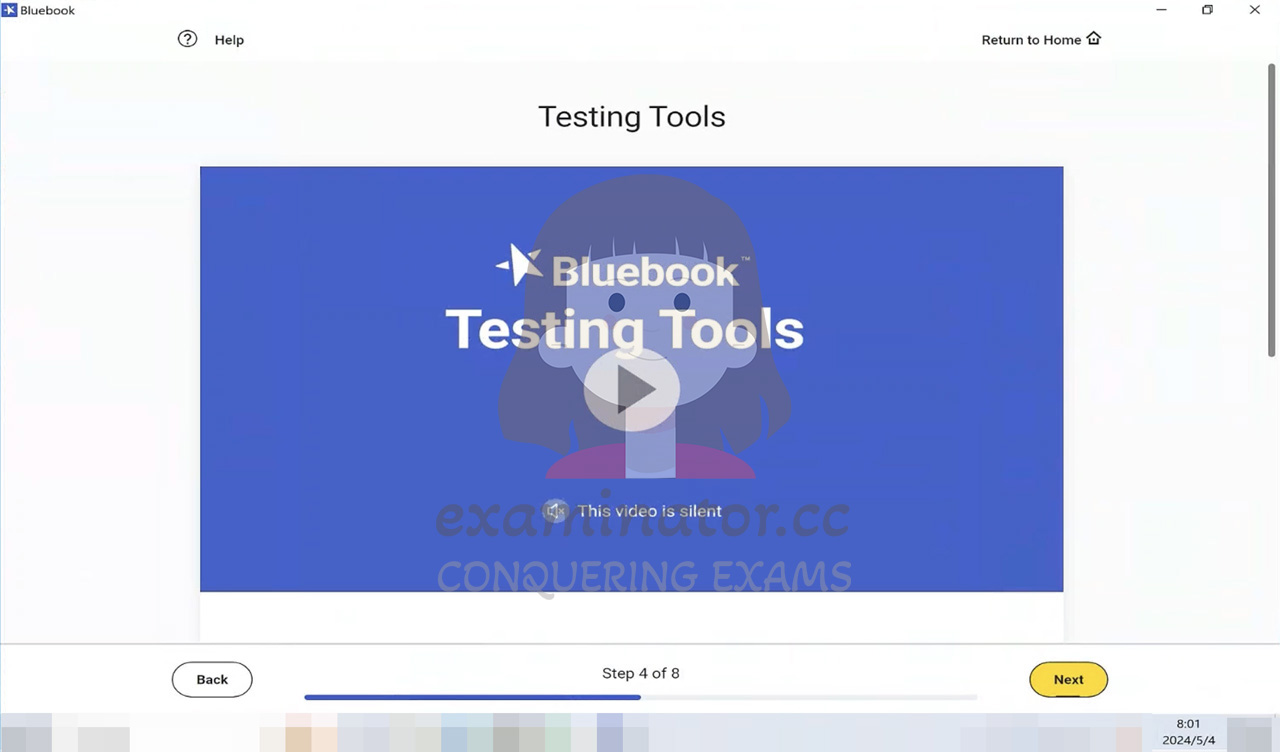 SAT代考 STEP 4:观看Bluebook考试介面及工具介绍。