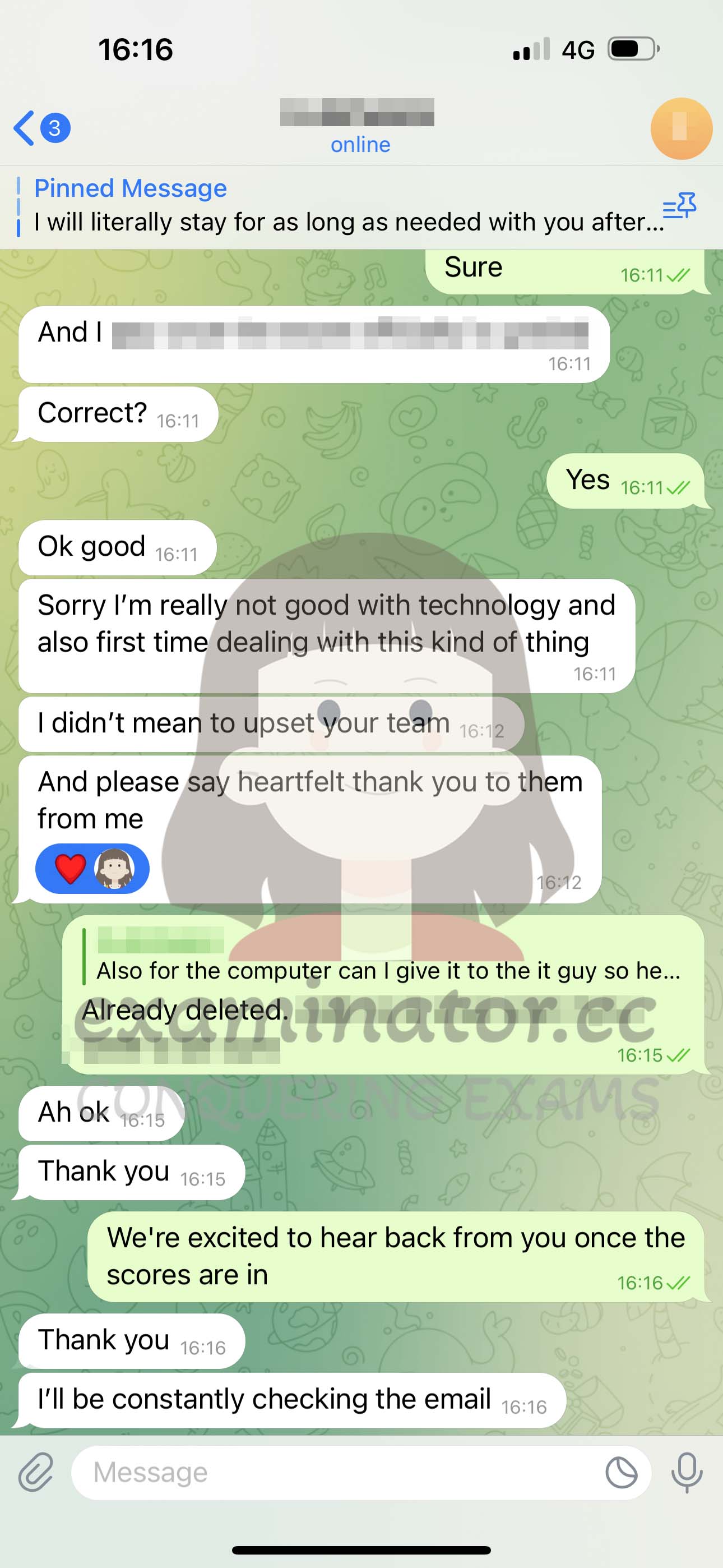 GMAT代考保分成功案例#593的与客户对话截图