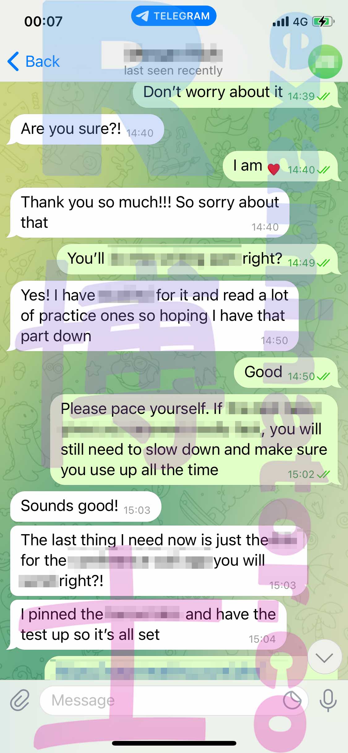 GRE代考保分成功案例#359的与客户对话截图