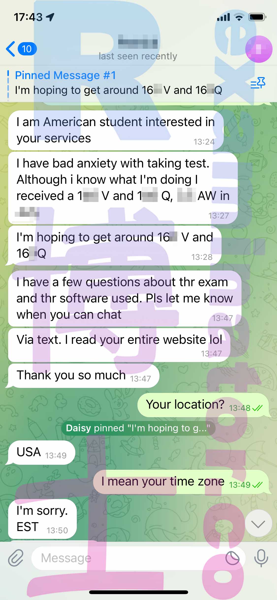 [GRE代考保分]成功案例#278的对话截图