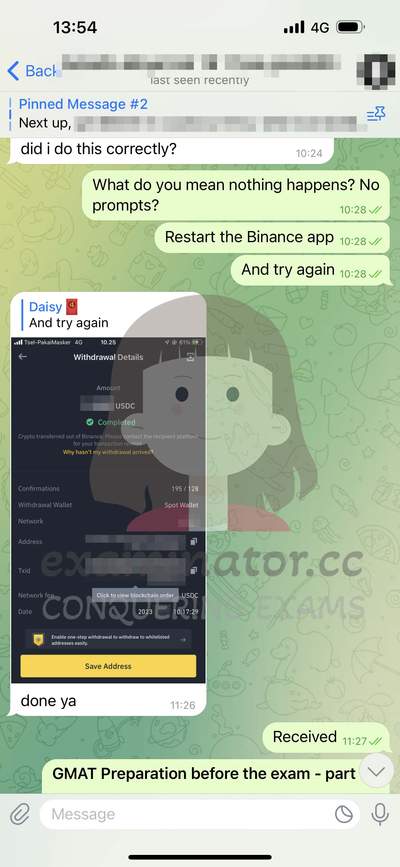 [GMAT代考保分]成功案例#346的对话截图