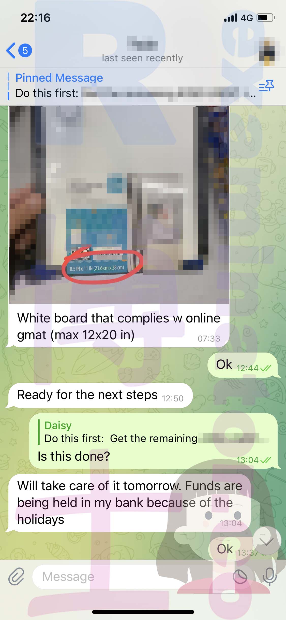 GMAT代考保分成功案例#531的与客户对话截图