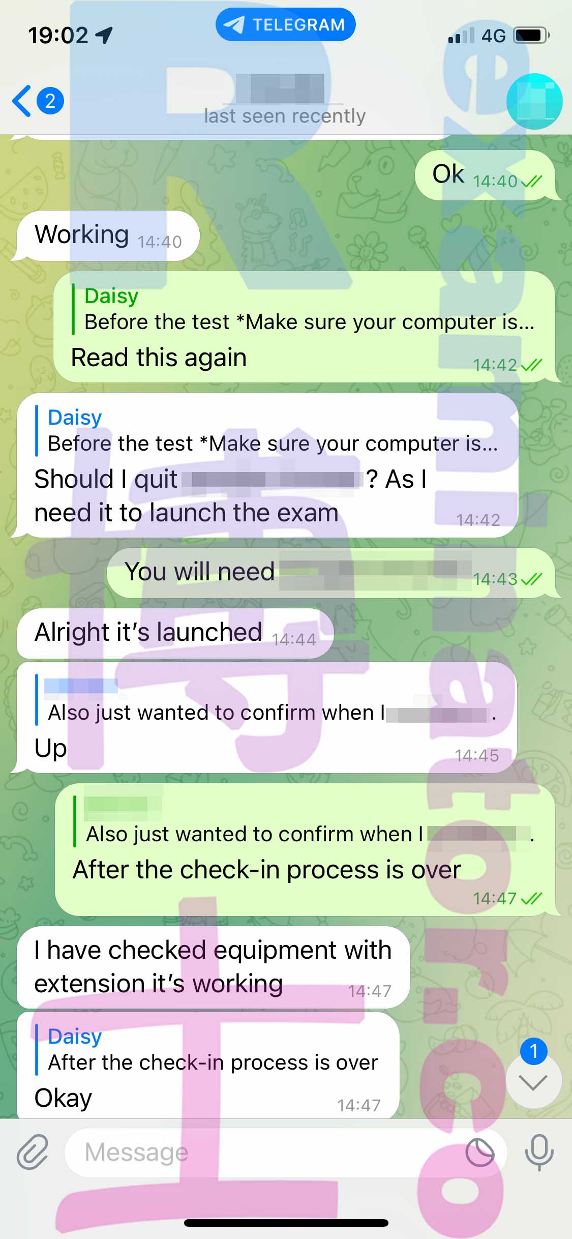 托福代考保分成功案例#421的与客户对话截图