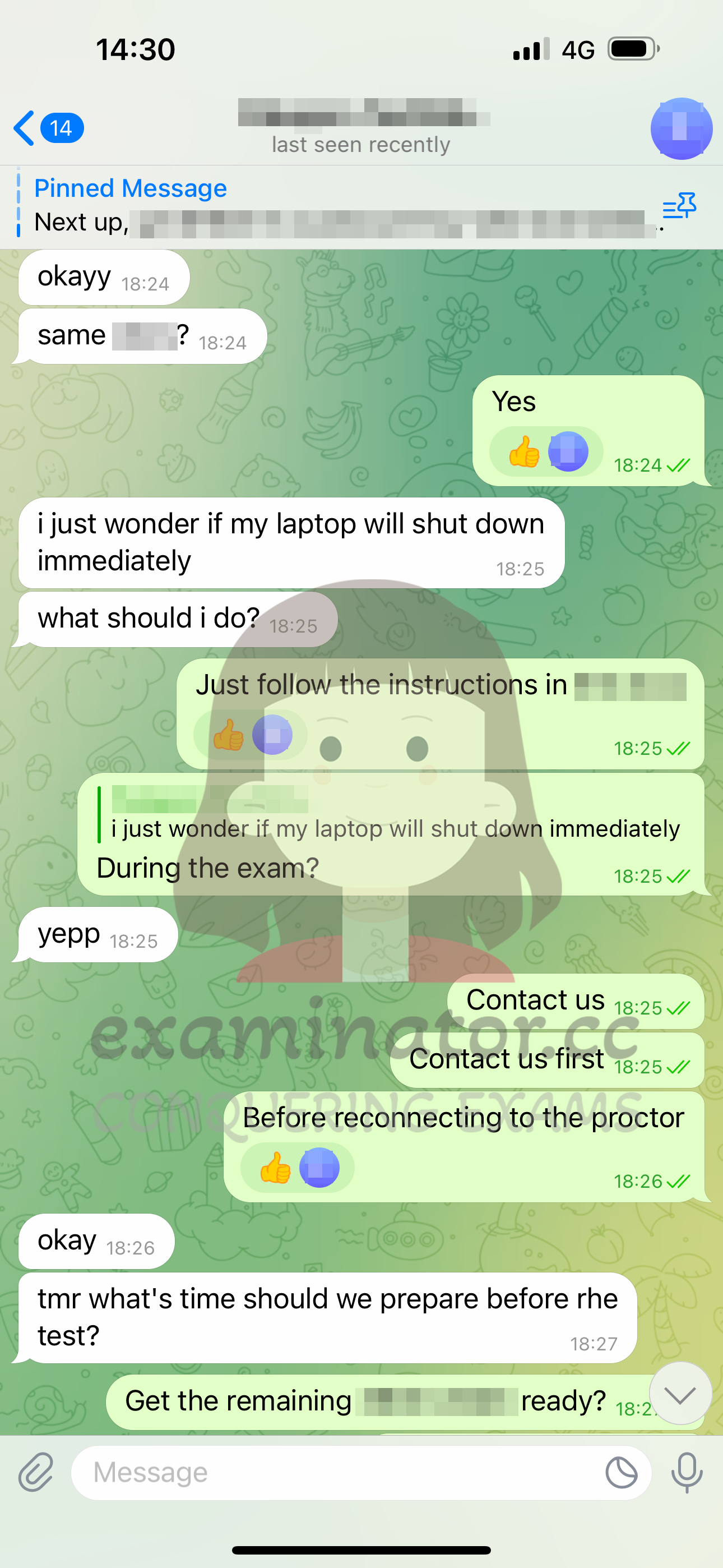 GRE代考保分成功案例#558的与客户对话截图