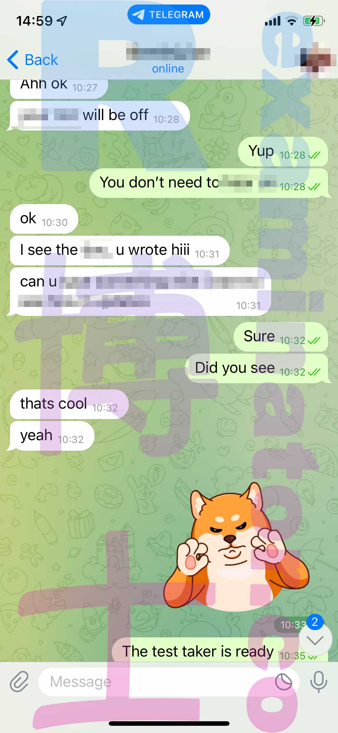 GRE代考保分成功案例#409的与客户对话截图