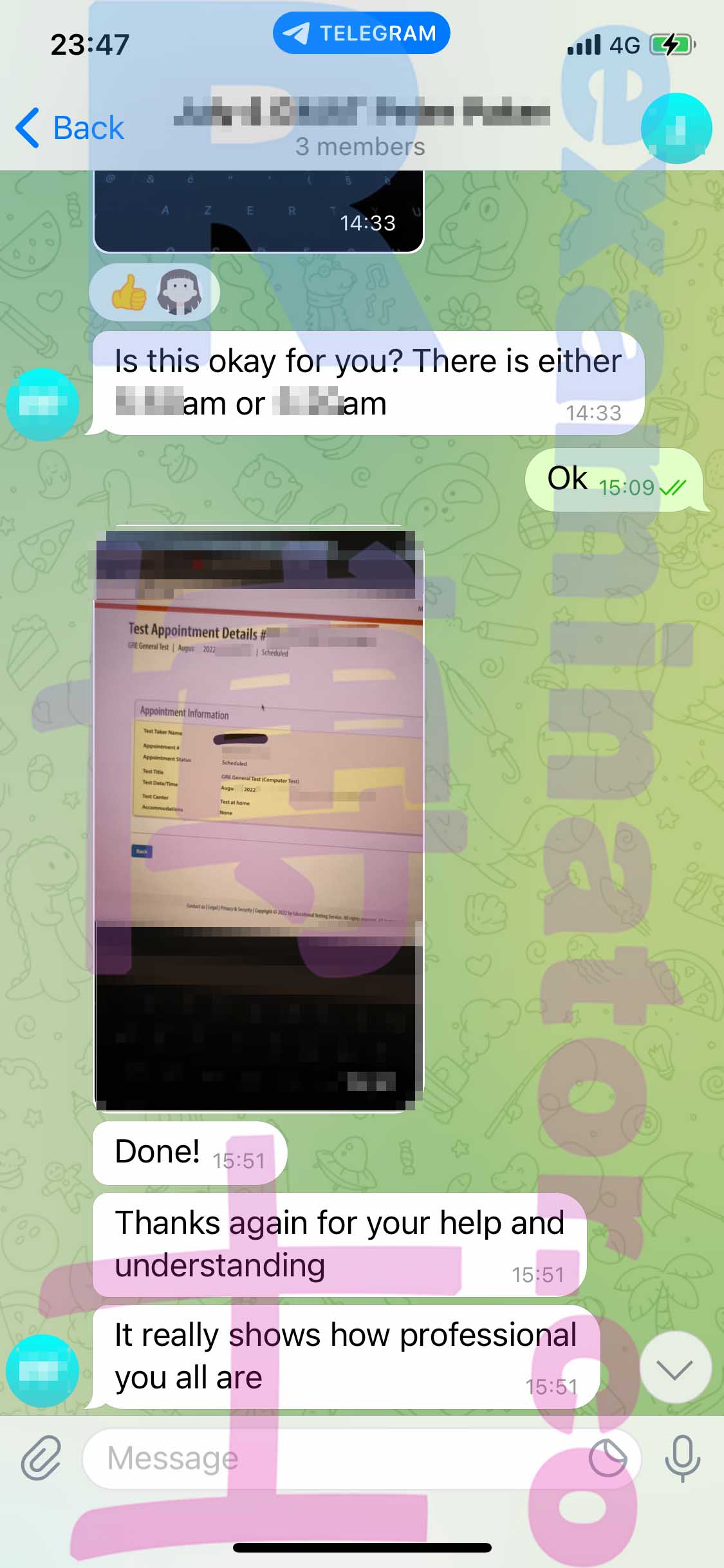 [GRE代考保分]成功案例#232的对话截图