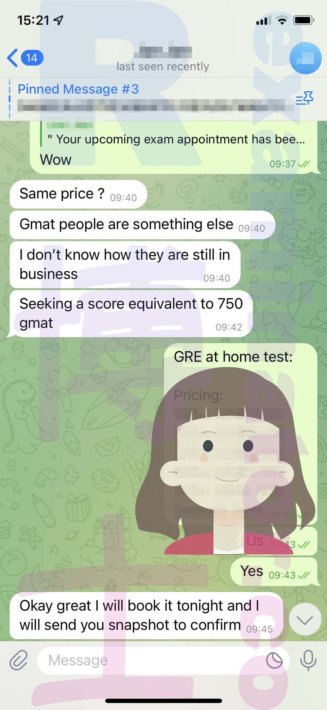 [GRE代考保分]成功案例#317的对话截图