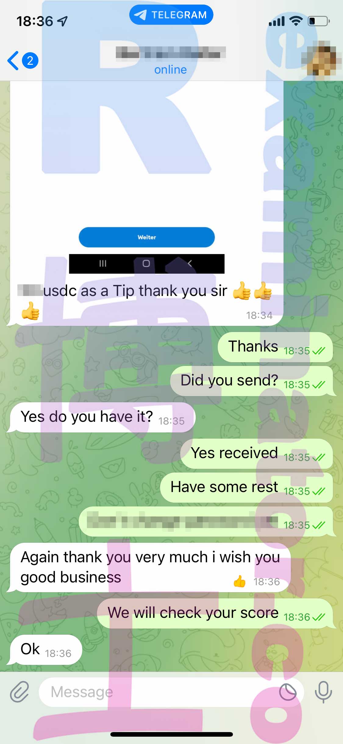托福代考保分成功案例#381的与客户对话截图
