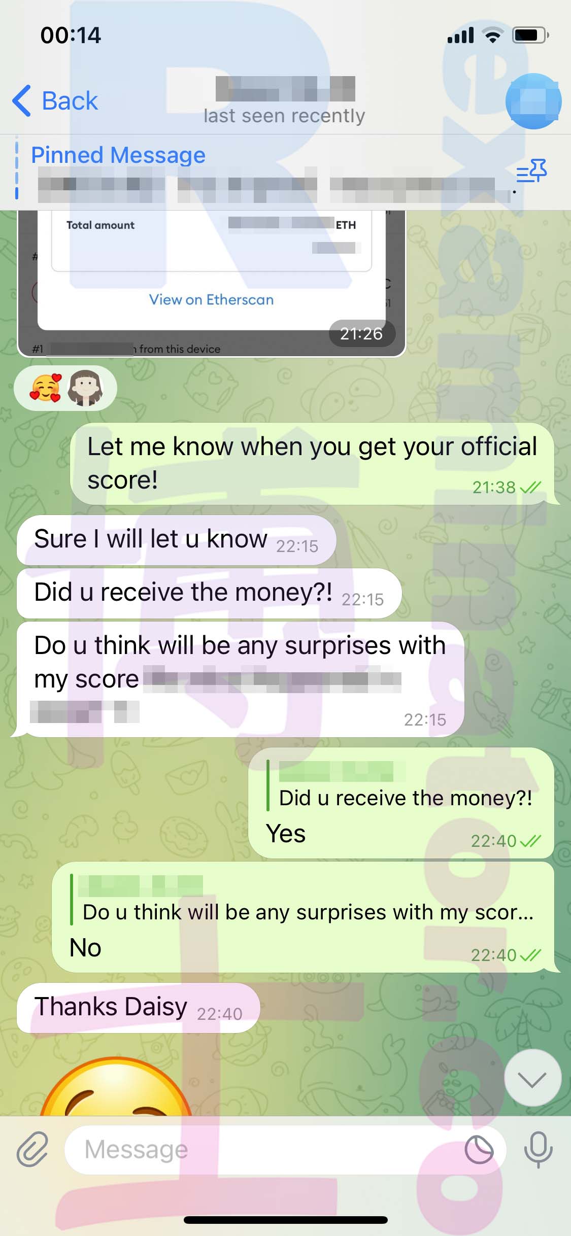 GRE代考保分成功案例#551的与客户对话截图