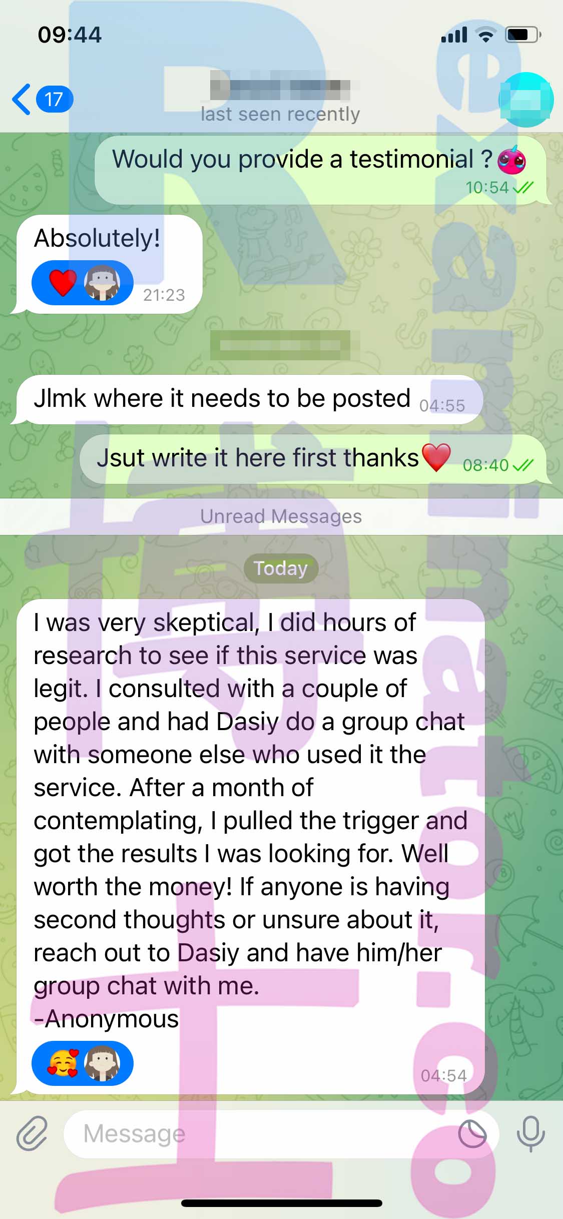 GRE代考保分成功案例#440的与客户对话截图