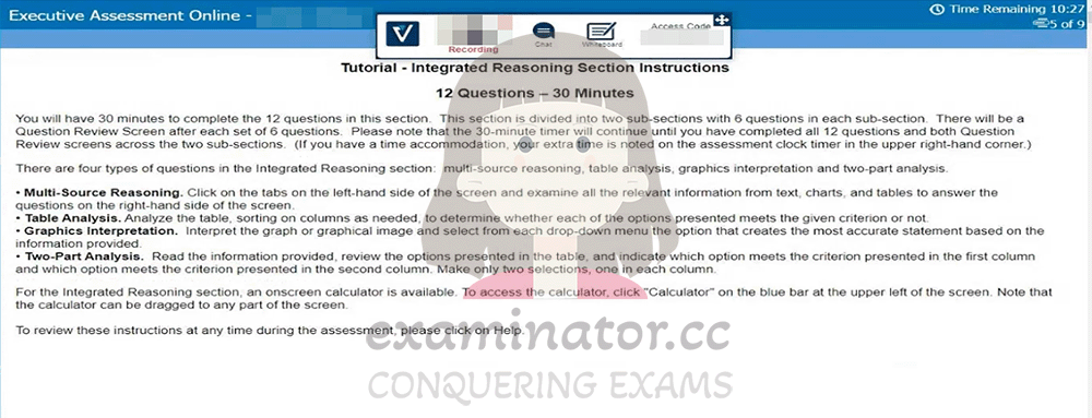 破解OnVUE进行作弊代考EA代考: Tutorial - Integrated Reasoning