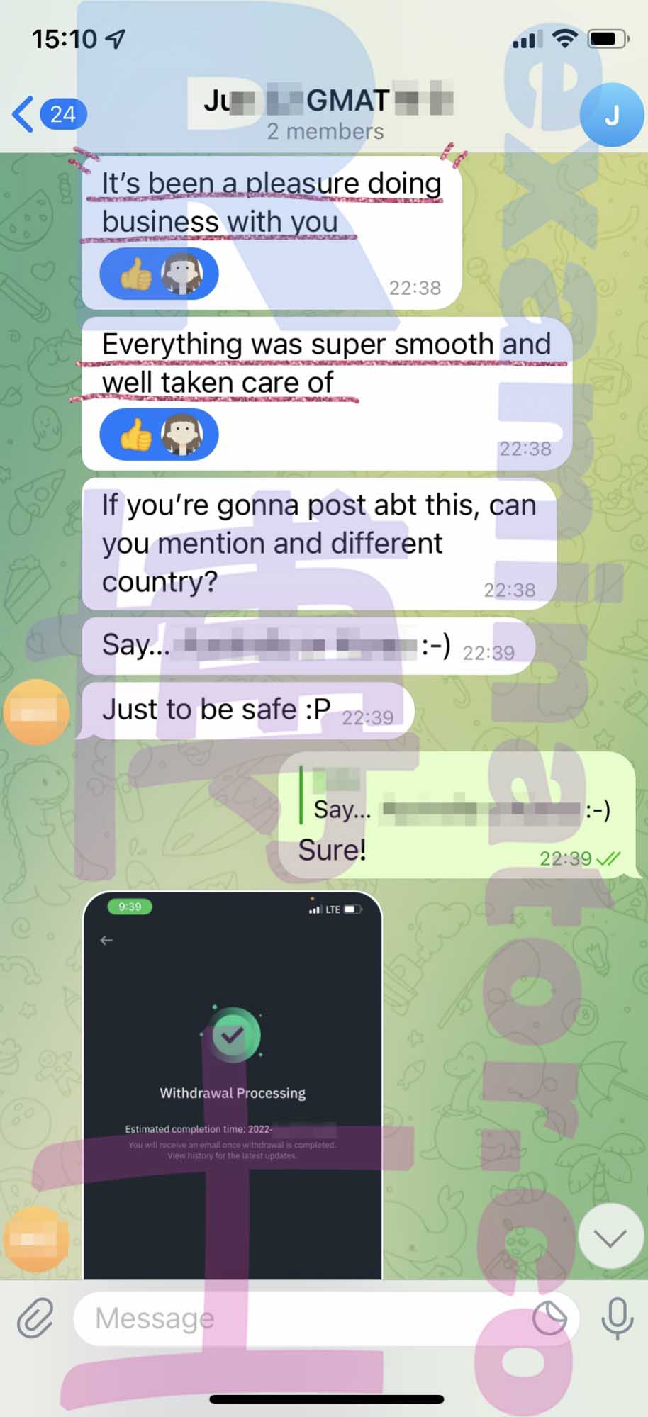 GMAT代考保分成功案例#347的与客户对话截图
