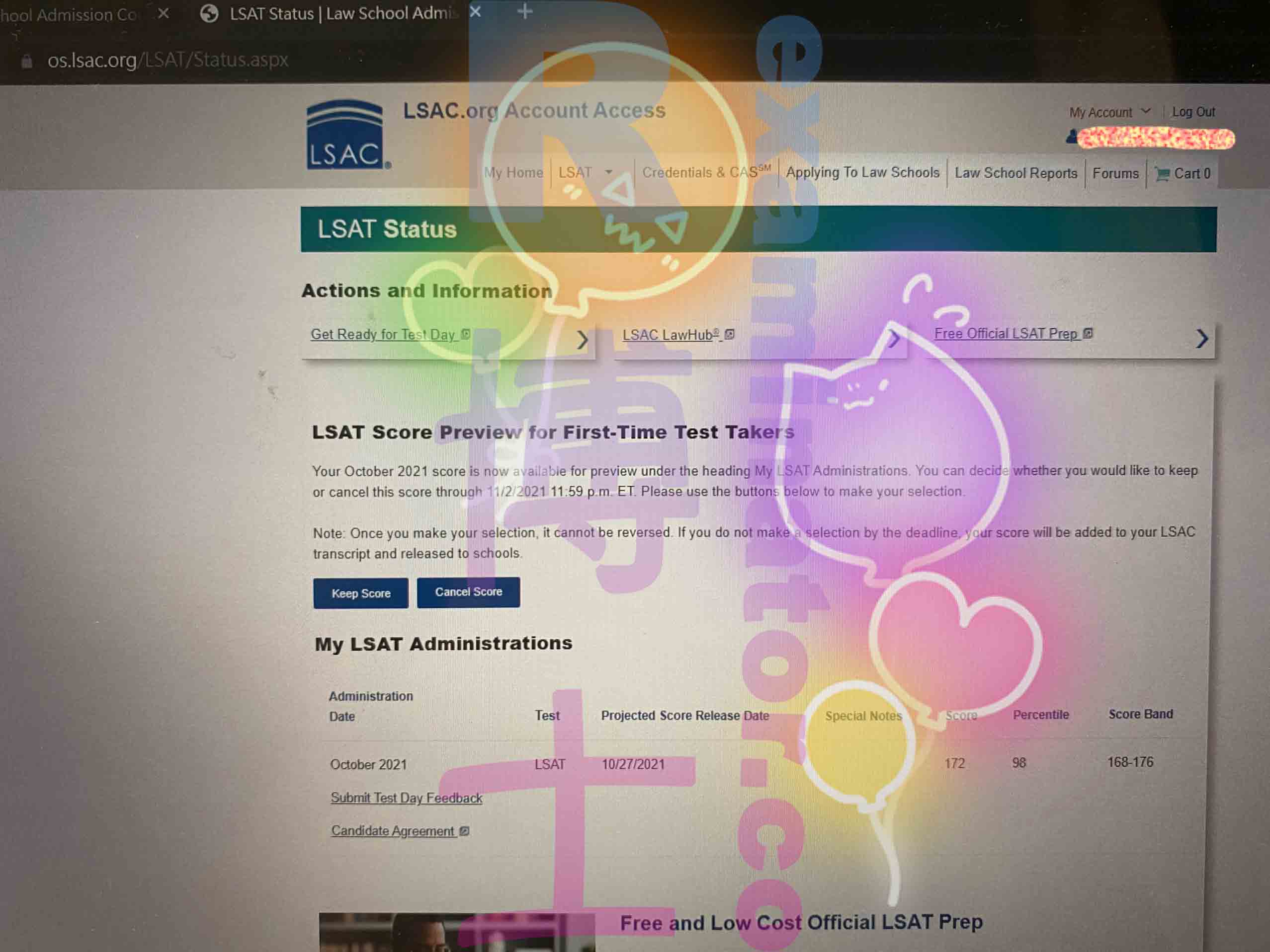Hong Kong 🇭🇰 client in America 🇺🇸 wanted 170+ on LSAT, and got 172!