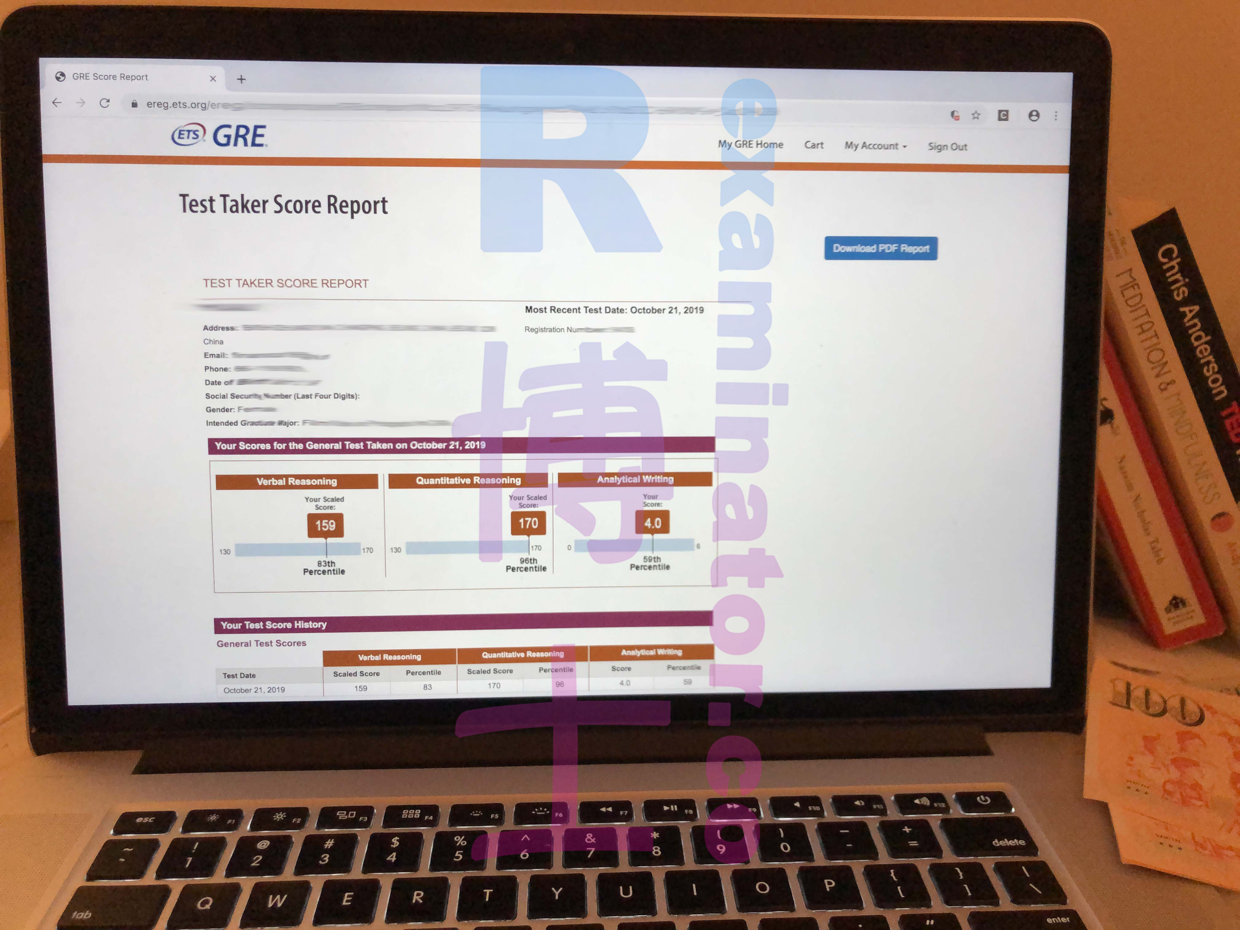 October 21, 2019 GRE Proxy 329 points AW 4.0
