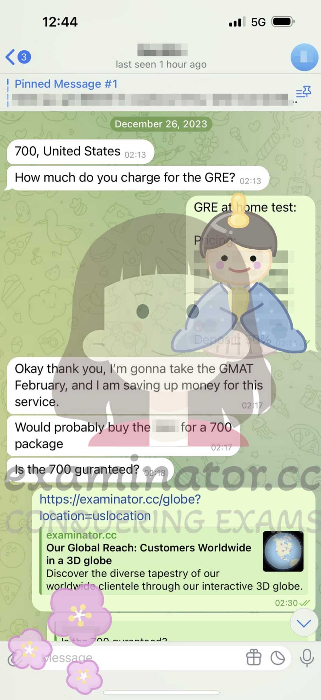 [GMAT代考保分]成功案例#393的对话截图