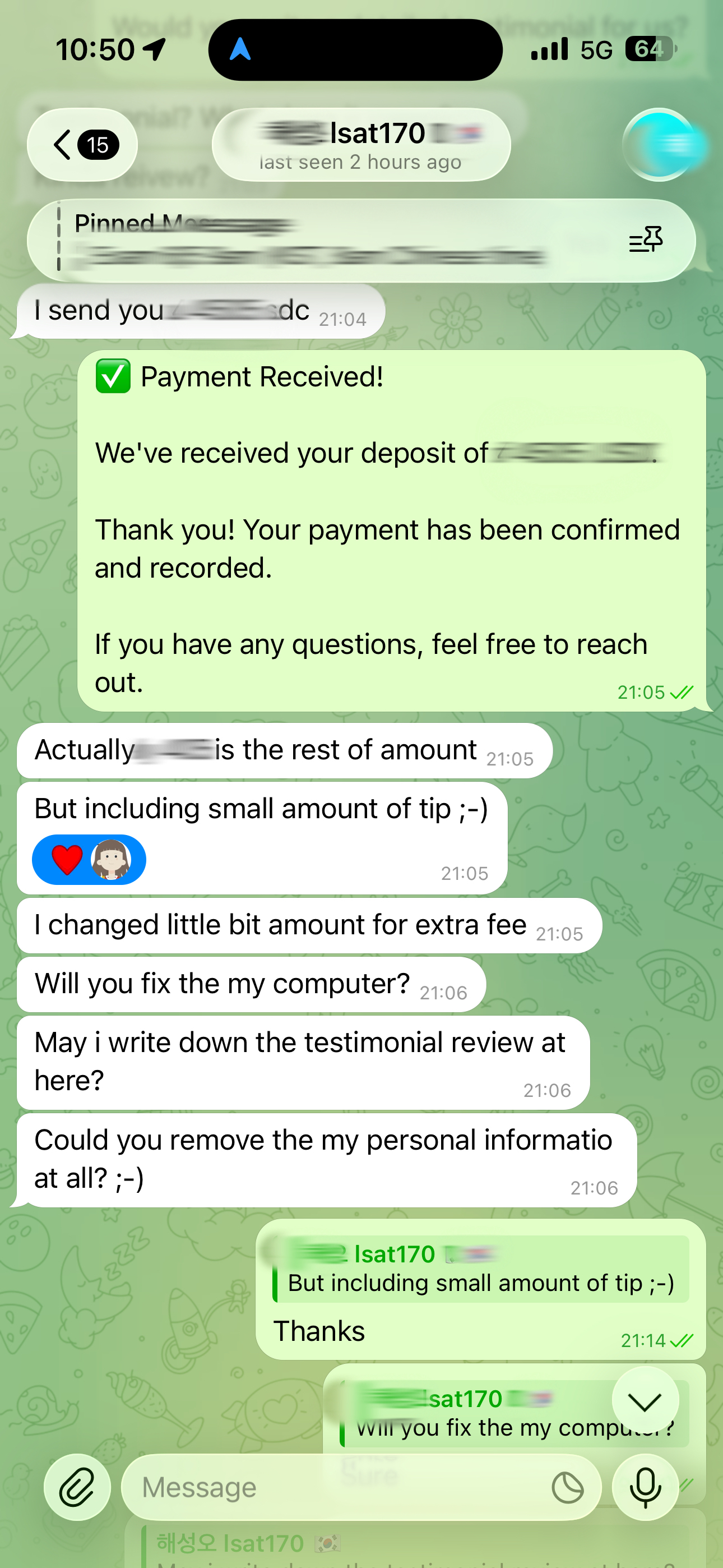 LSAT代考保分成功案例#750的与客户对话截图