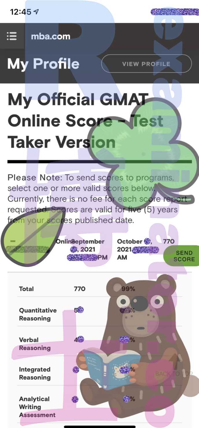 Scored 770!!! There was a bug on the MBA official website. It took a long time after the exam to see the score. 😥
