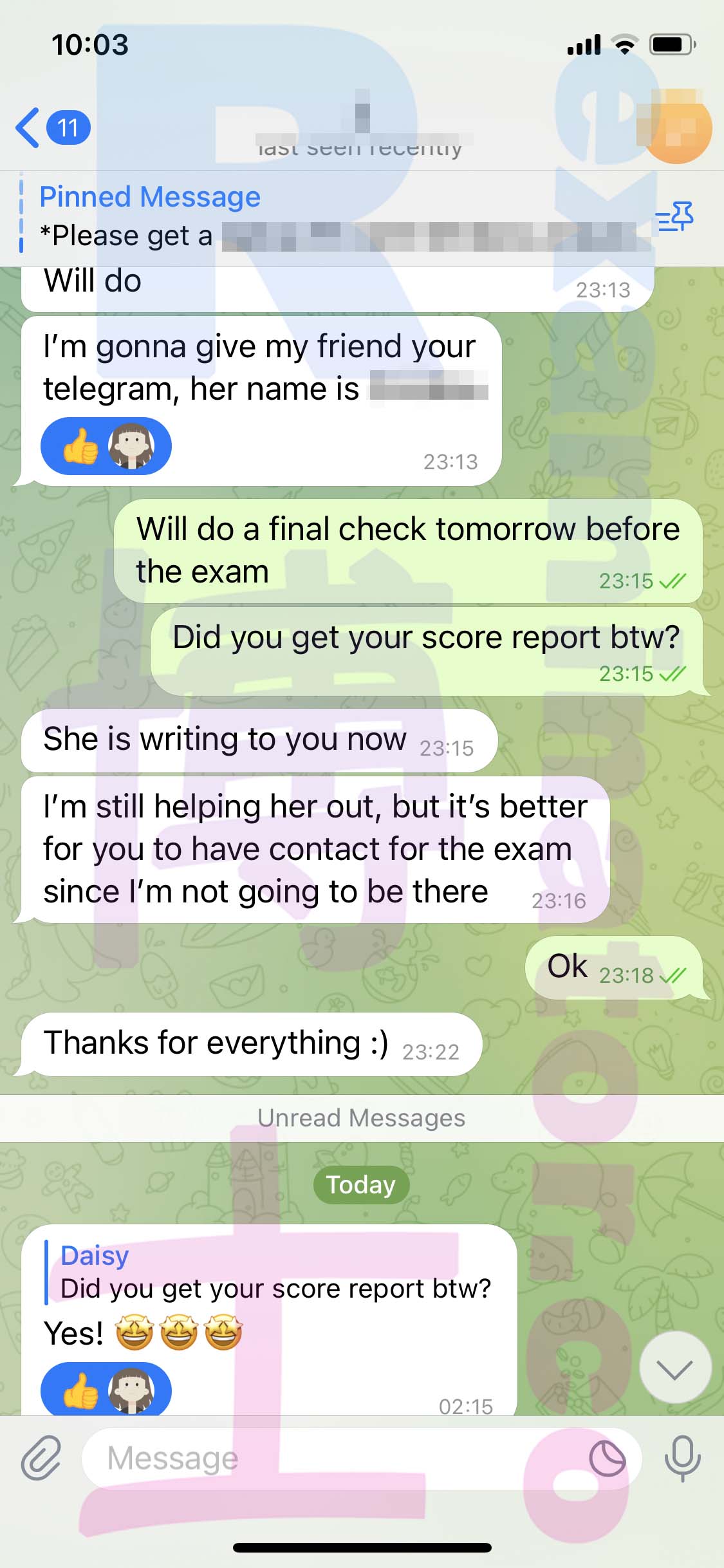 GMAT代考保分成功案例#461的与客户对话截图