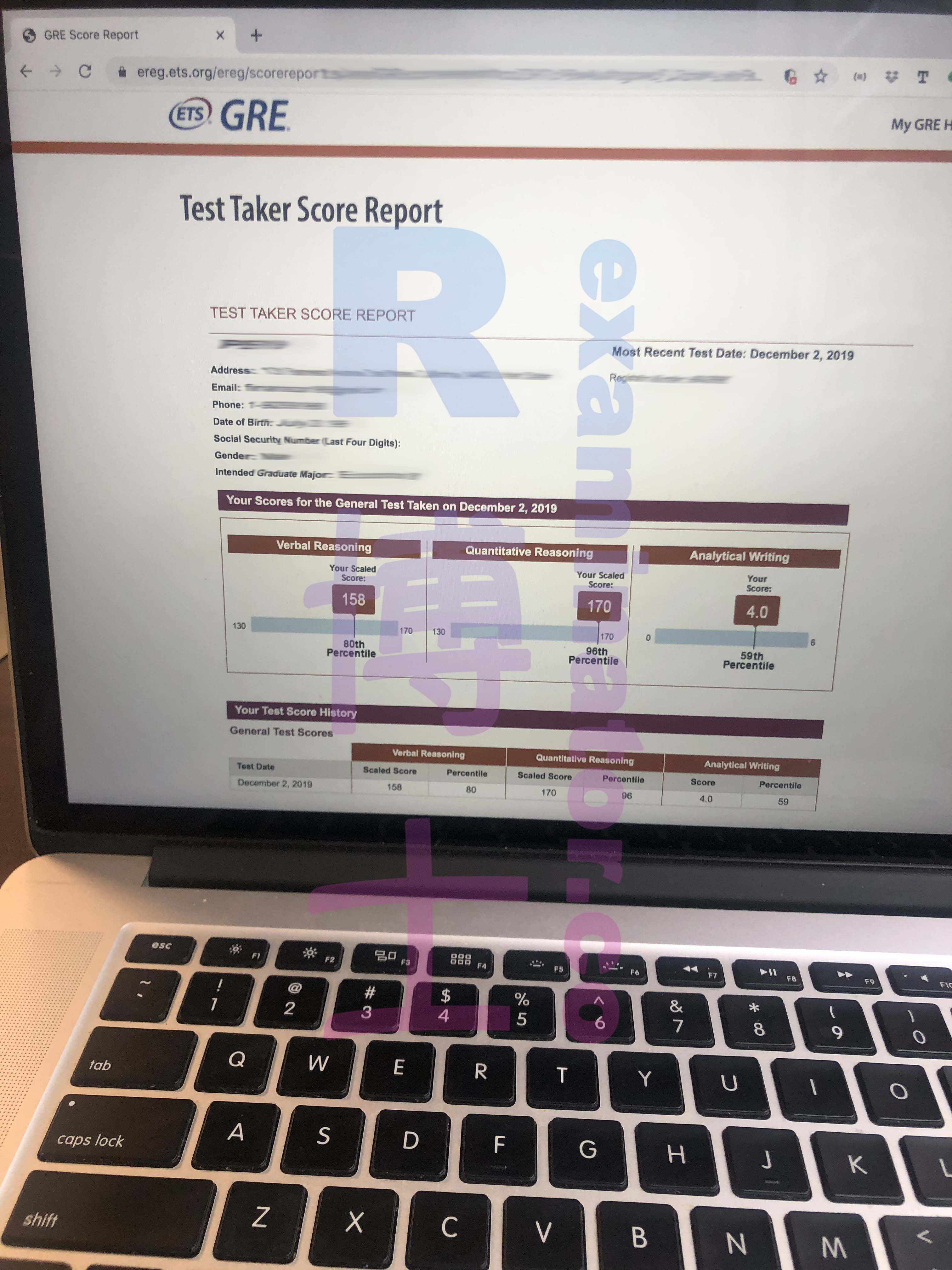 2019.12.02 GRE Proxy Exam 328 Score AW4.0

