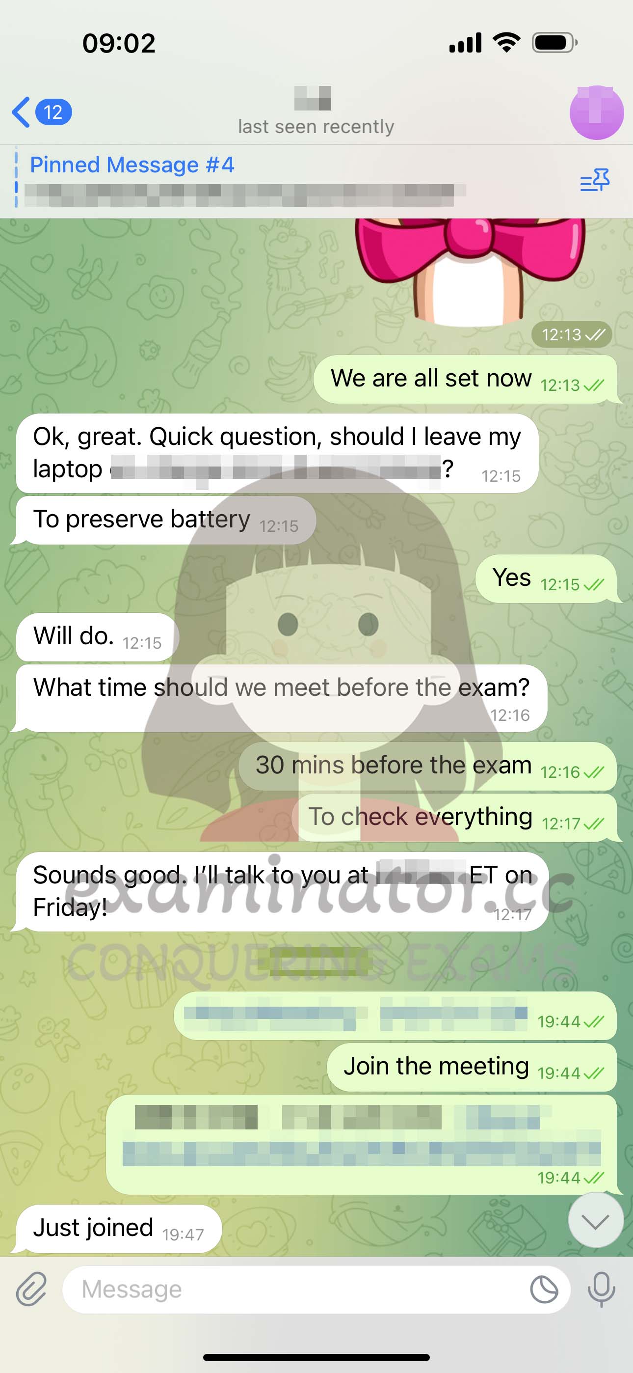 GRE代考保分成功案例#554的与客户对话截图