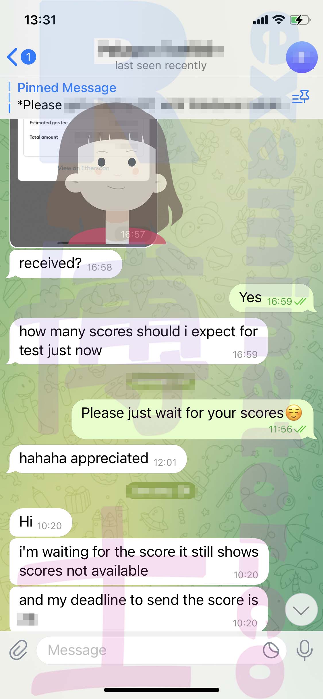 托福代考保分成功案例#542的与客户对话截图