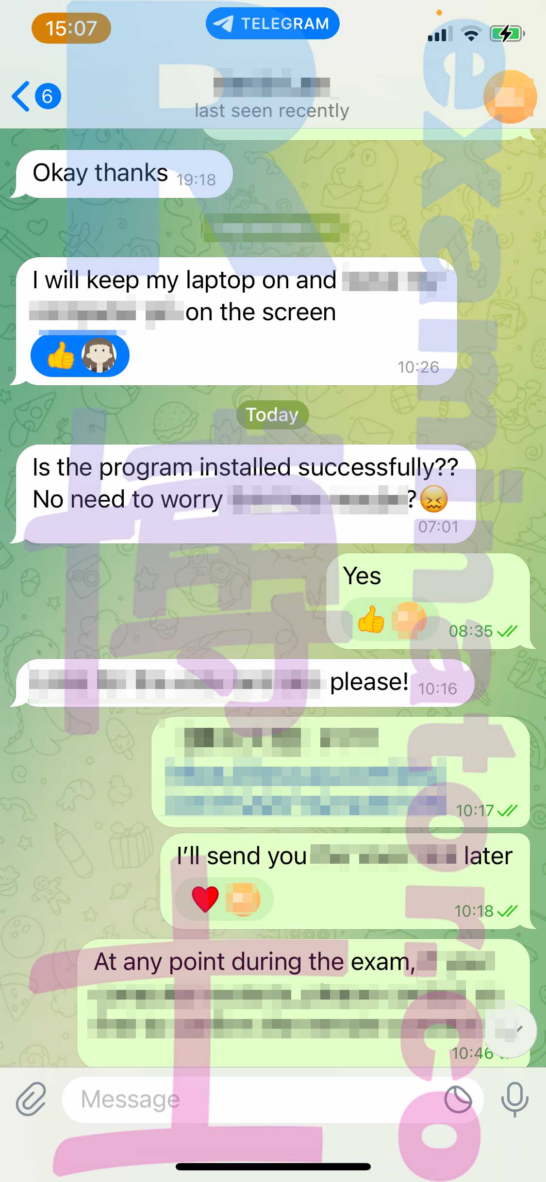 GRE代考保分成功案例#413的与客户对话截图