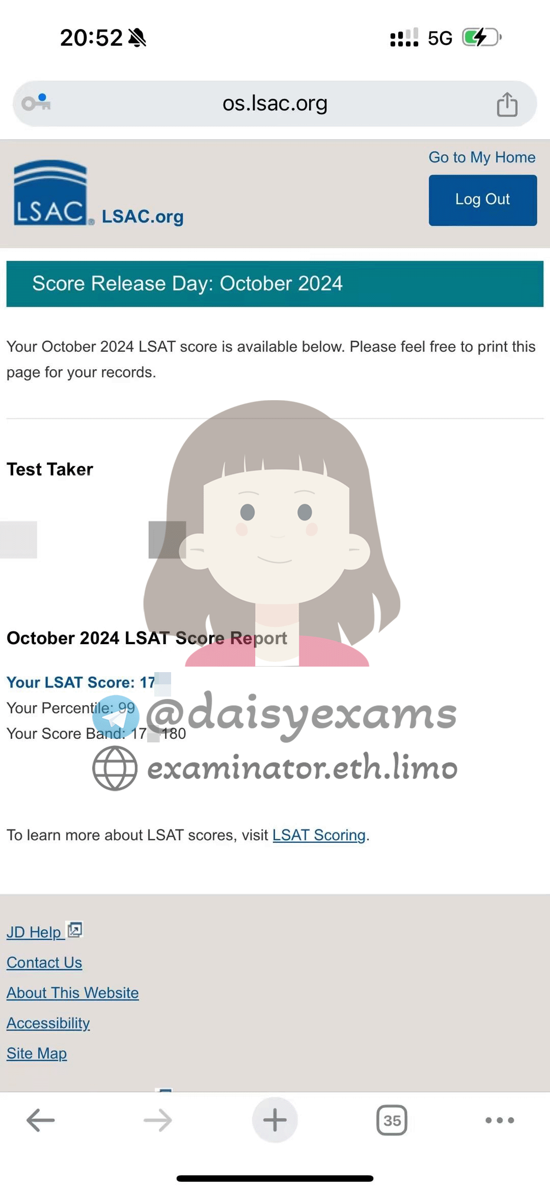 LSAT代考保分成功案例#674的与客户对话截图