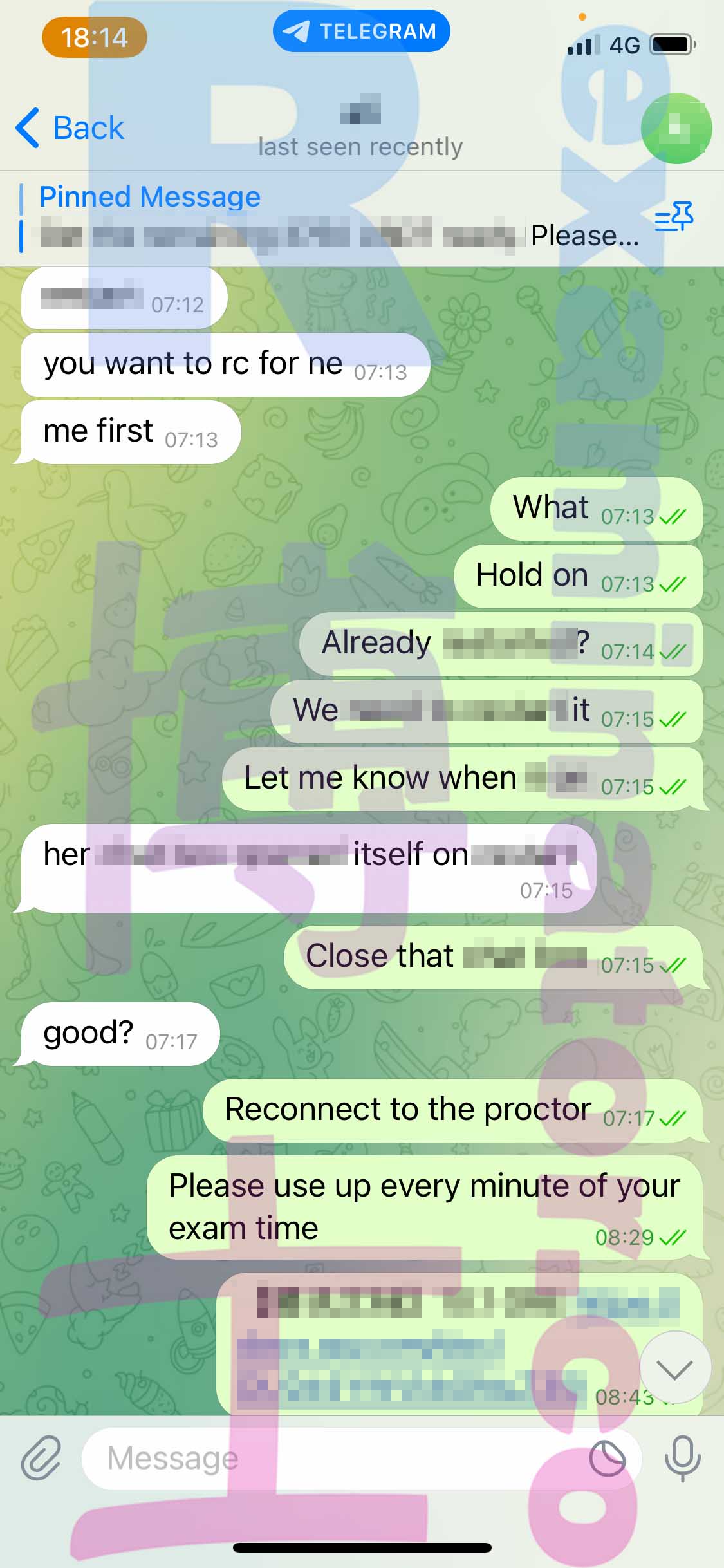 GRE代考保分成功案例#427的与客户对话截图
