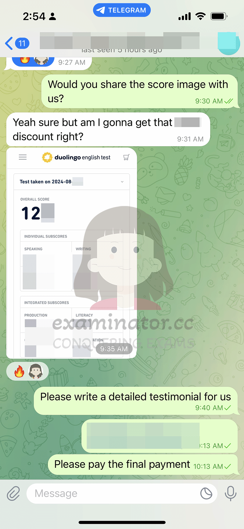 duolingo english test cheating scores